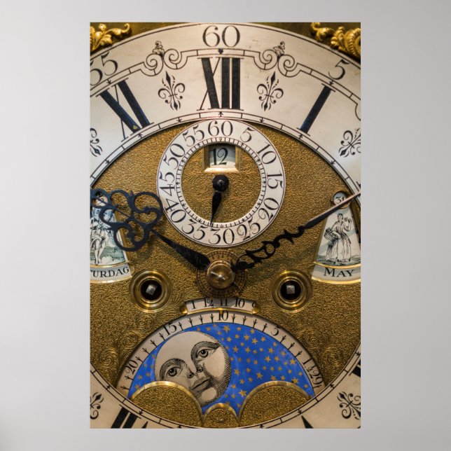 Póster Primer plano de un reloj antiguo, Alemania (Frente)
