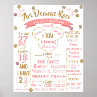 Póster Primer poster de la fiesta de cumpleaños para chic