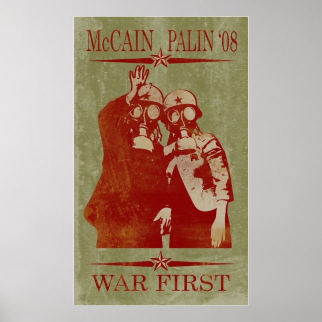 Póster Primer Poster de la Guerra de McCain Palin (Frente)