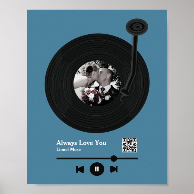 Póster Primer registro de música de baile código QR (Frente)