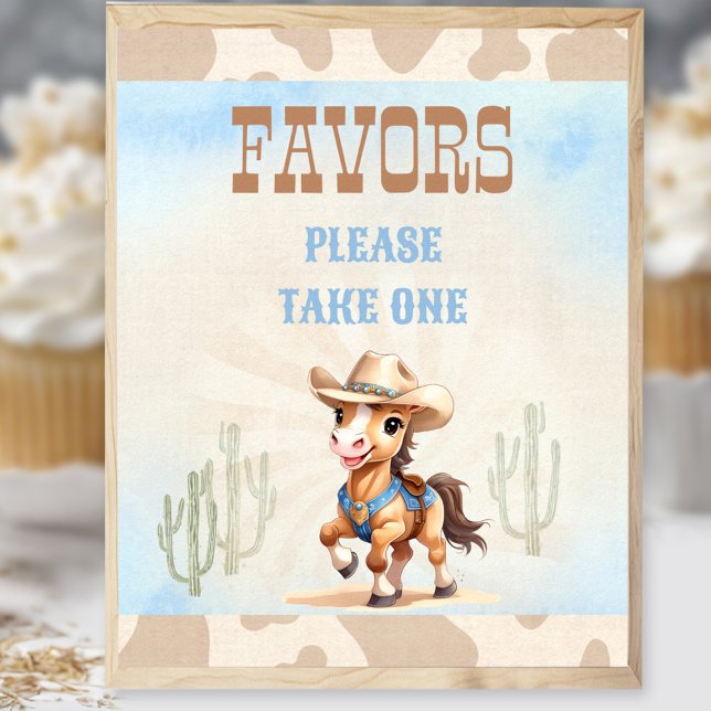 Póster Primer Rodeo Oeste Cowboy Cumpleaños Niño Favor Ró (First Rodeo Western Cowboy Birthday Boy Favor Sign)