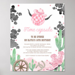 Póster Primer Rodeo Signo de Cápsula del Tiempo del Oeste