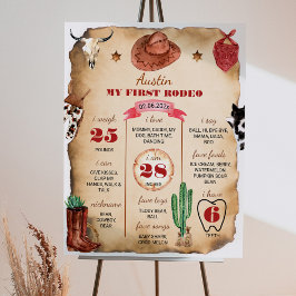 Póster Primer Rótulo de cumpleaños de Rodeo Occidental Co
