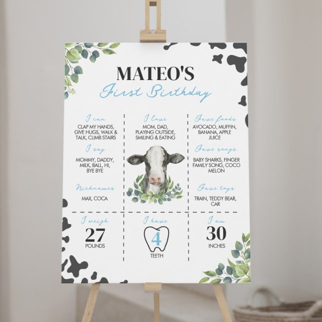 Póster Primer Rótulo de cumpleaños de vaca (Subido por el creador)