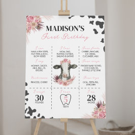 Póster Primer Rótulo de cumpleaños de vaca
