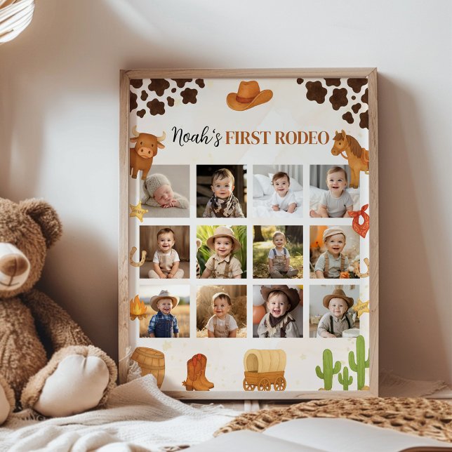 Póster Primer Rótulo de foto de cumpleaños de Rodeo Cowbo (Subido por el creador)