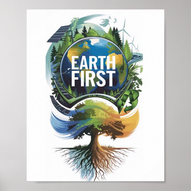 Póster Primer Rótulo de la Tierra (Frente)