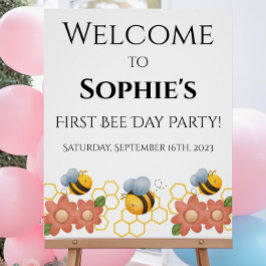 Póster Primer signo de bienvenida del Día de la Abeja - P