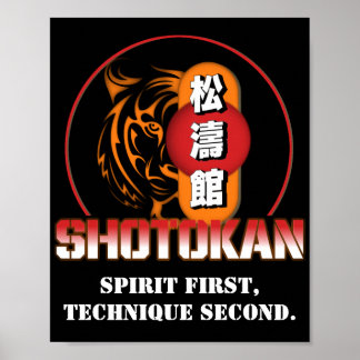 Póster Primer Tigre Shotokan de la primera técnica espiri