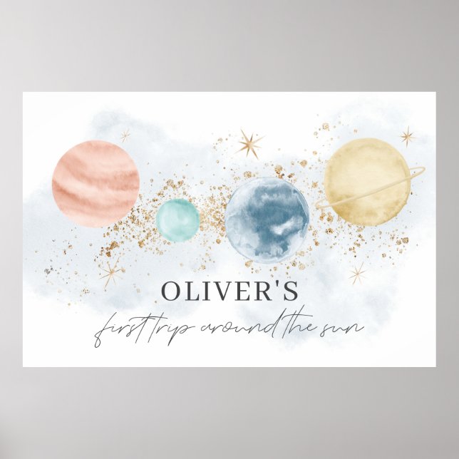 Póster Primer Viaje Alrededor Del Panorama Del Sol (Frente)