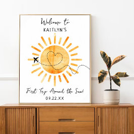 Póster Primer viaje alrededor del sol Cumpleaños 1 Bienve