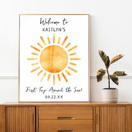 Póster Primer viaje alrededor del sol Cumpleaños 1 Bienve