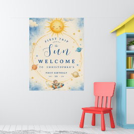 Póster Primer viaje alrededor del Sol Cumpleaños de bienv