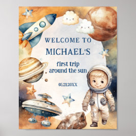 Póster Primer Viaje Astronauta Por El Sol