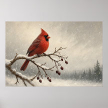 Primer visitante de nieve invernal cardenal