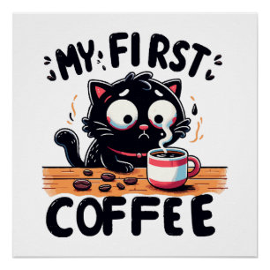 Póster Primera aventura de café negro