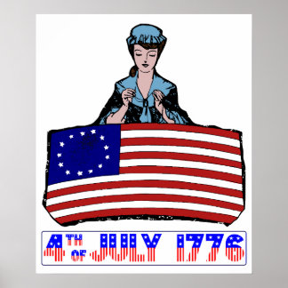 PÓSTER PRIMERA BANDERA AMERICANA