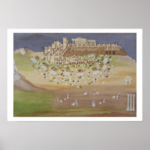 Póster Primera batalla de Atenas en 1826, del Pictorial