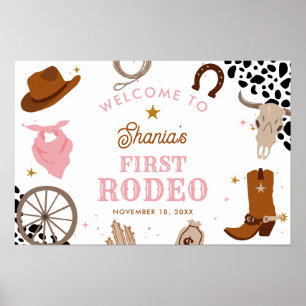 Póster Primera bienvenida de cumpleaños de Rodeo Chica Oc