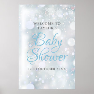 Póster Primera bienvenida de Snowflakes Baby Shower / Spr