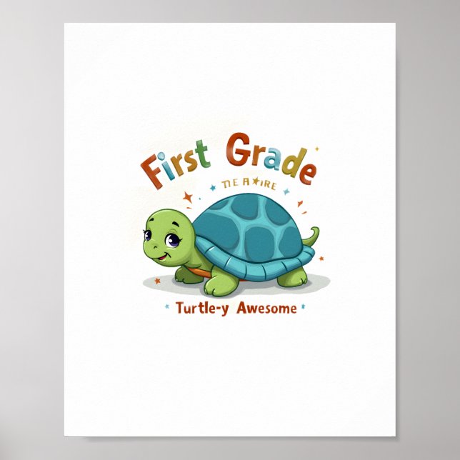 Póster Primera clase de tortuga y asombroso primer grado  (Frente)
