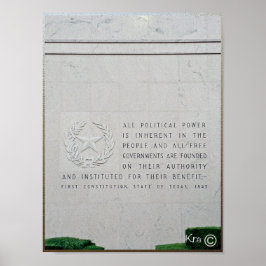 Póster Primera Constitución, Estado de Texas, 1845 CITA