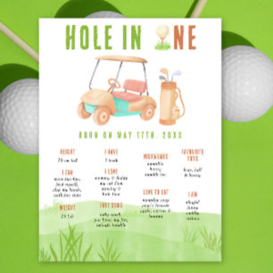 Póster Primera Cumpleaños de Golf Hito de Cumpleaños
