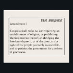 Póster Primera enmienda a la Constitución Libertad de exp<br><div class="desc">Texto: La enmienda I del Congreso no hará ninguna ley que respete el establecimiento de una religión, o que prohíba su libre ejercicio, o que limite la libertad de expresión, o de prensa, o el derecho del pueblo a reunirse pacíficamente, y a solicitar al gobierno una reparación de agravios. Descripción...</div>