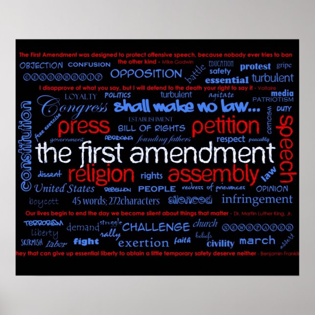 Póster Primera enmienda Poster "Wordle" (Frente)