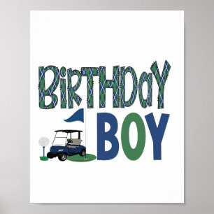 Póster Primera familia de golf de cumpleaños coincidiendo