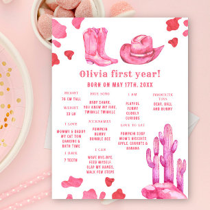 Póster Primera fecha de nacimiento de Cowgirl cumpleaños