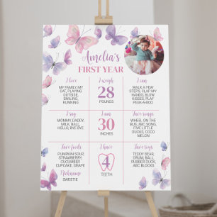 Póster Primera fecha de nacimiento de la mariposa rosa mo