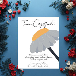 Póster Primera fiesta de cumpleaños Chamomile Flower Cute