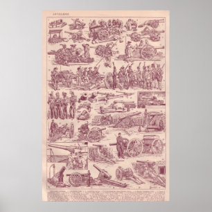 Póster Primera Guerra Mundial, artillería