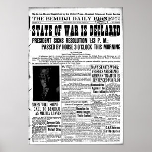 Póster Primera Guerra Mundial declarada - portada de peri