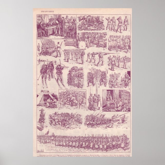 Póster Primera Guerra Mundial, Infantería (Frente)