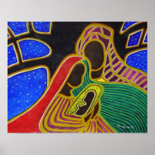 Póster Primera huella de la familia sagrada