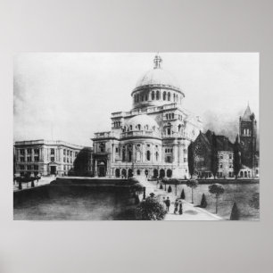 Póster Primera Iglesia de Cristo, Científico en Boston