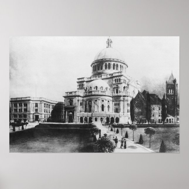 Póster Primera Iglesia de Cristo, Científico en Boston (Frente)