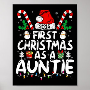 Póster Primera Navidad como familia tía coincidiendo con
