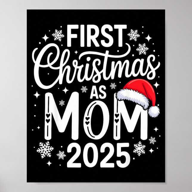 Póster Primera Navidad como Mamá 2025 Fiesta Familiar Com (Frente)