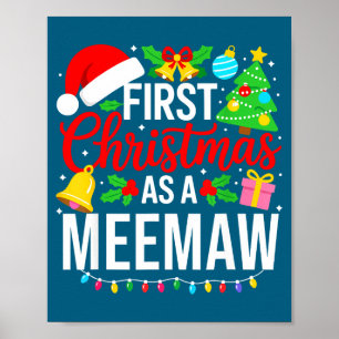 Póster Primera Navidad como Meemaw Navidad coincidente Nu
