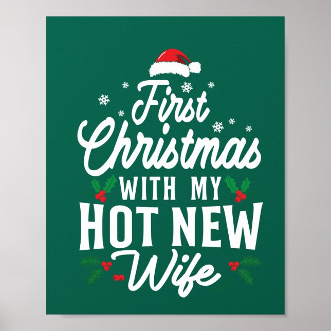 Póster Primera Navidad con mi nueva esposa caliente y div (Frente)