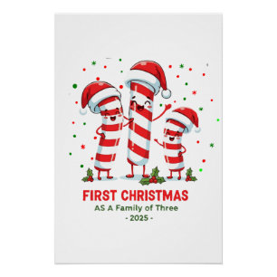 Póster Primera Navidad en familia