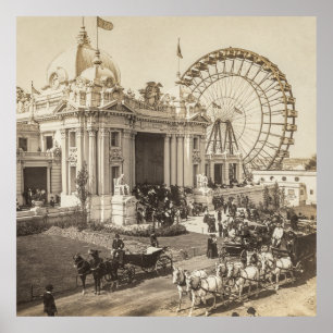 Póster Primera noria inventada por George Ferris