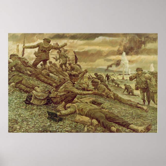 Póster Primera ola en Omaha por Ken Riley Print (Frente)