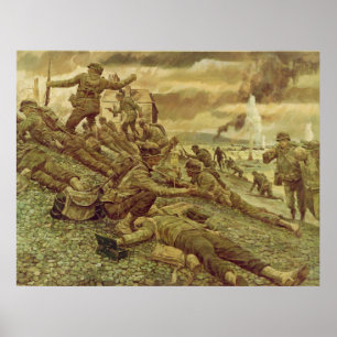 Póster Primera onda en Omaha por la Segunda Guerra