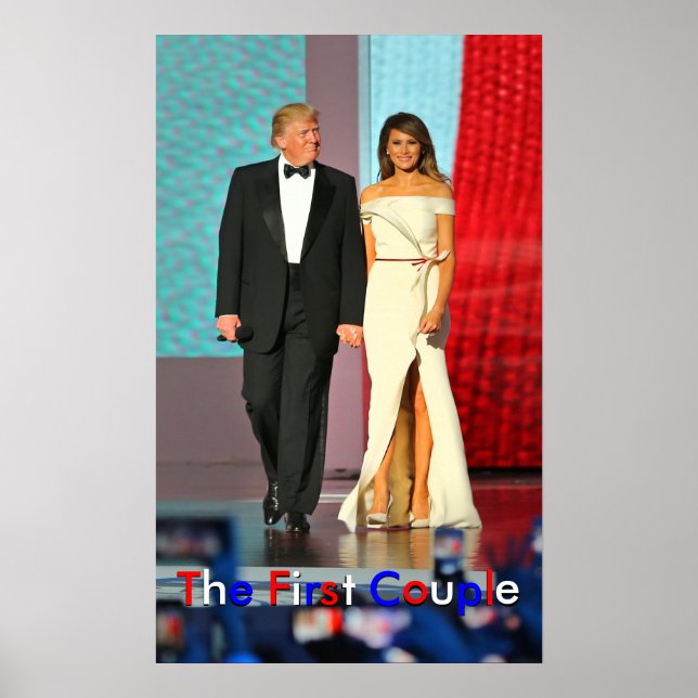 Póster Primera pareja Donald y Melania Trump Bolsa de Lib (Frente)