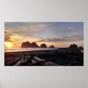 Póster Primera playa en el empuje Washington del La