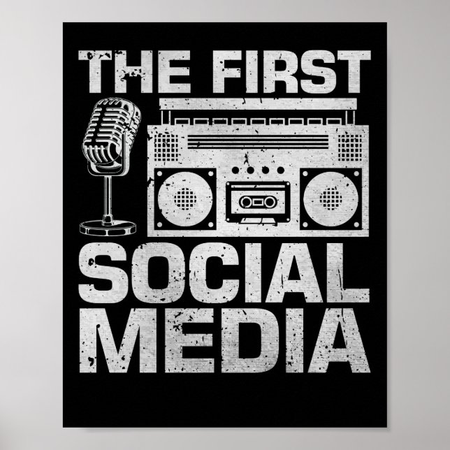 Póster Primera radio aficionada a los medios sociales (Frente)